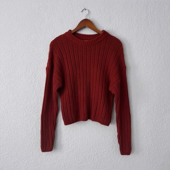 Universal Thread Red Knit Long Sleeve Sweater Size Medium - Picture 1 of 6